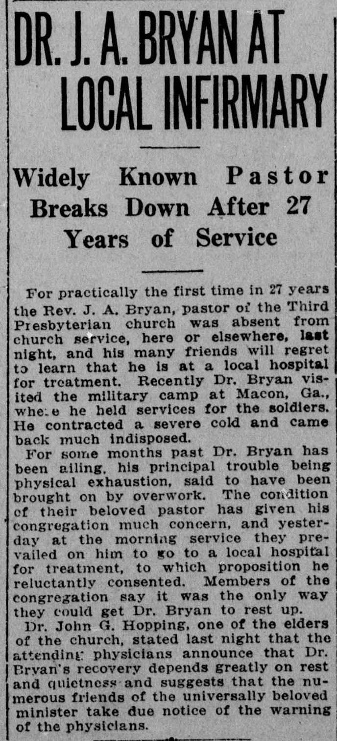 Dr. J.A. Bryan at Local Infirmary